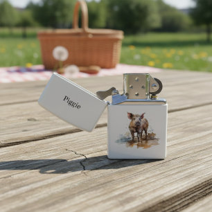 Playful Piglet, custom Zippo Lighter