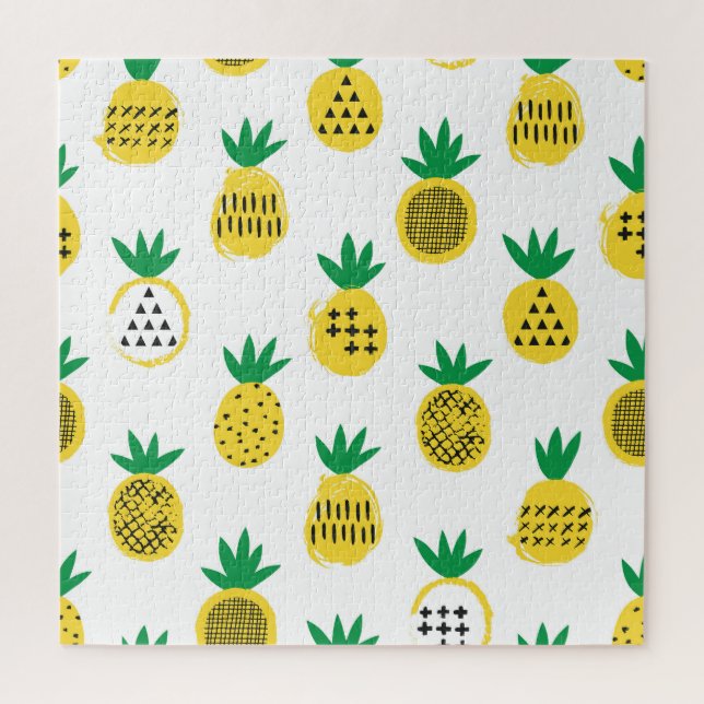 Playful Pineapples: Kid-Friendly Vintage Jigsaw Puzzle (Vertical)