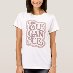 Playful Pink ELEGANCE 3D Text Art T-Shirt