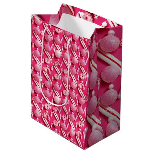 Playful Pink Gumballs  Mint Candy Medium Gift Bag