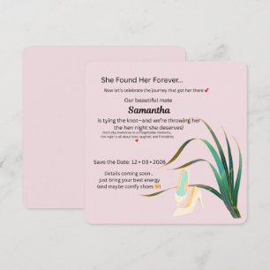 Playful Pink Hen Night Invitation – Elegant Shoe &