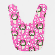 Playful Pink Kitty Baby Bib