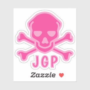 Playful Pink Skull Crossbones Infant Sticker