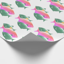 playful pink teal tropical fish pattern pop art