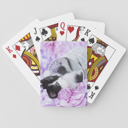 Playful &quot;Pippa&quot; Purple Floral Playing Cards