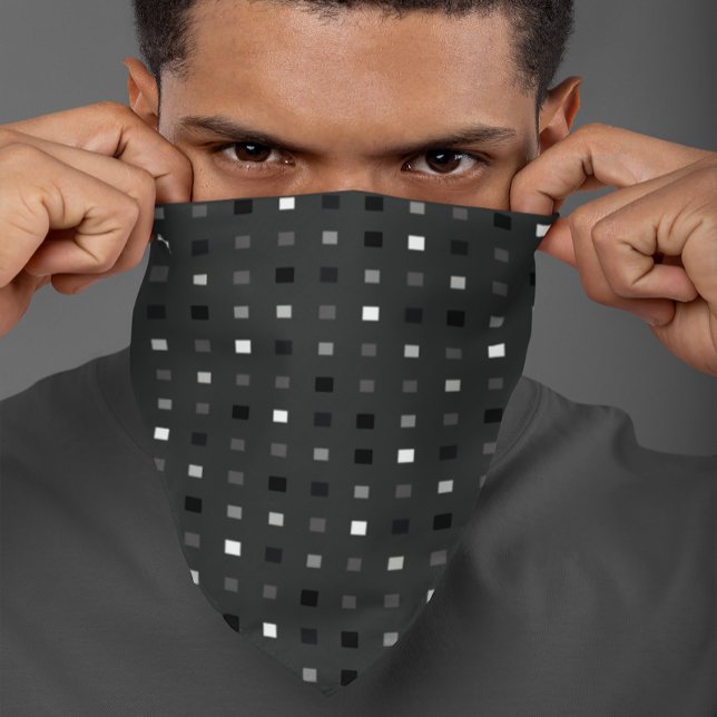 Playful Pixels Check Gray Black Pattern Bandana (Creator Uploaded)