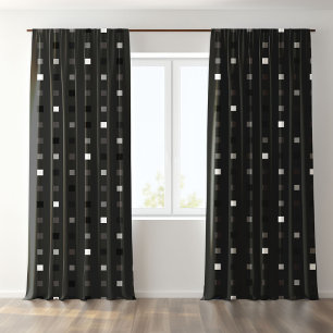  Playful Pixels Check Gray Black Pattern Blackout Curtains