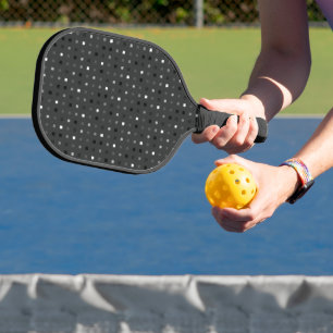 Playful Pixels Check Gray Black Pattern Pickleball Paddle