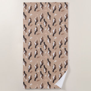 Playful Platypus Pattern Beach Towel