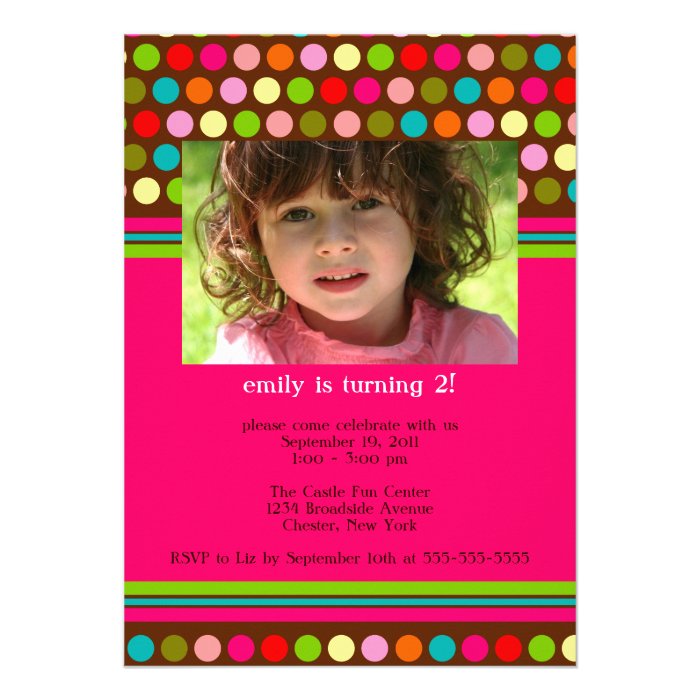 Playful Polka Dots Birthday Invitation