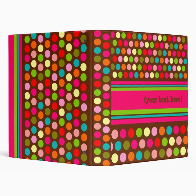 Playful Polka Dots Customizable Binder (Background)