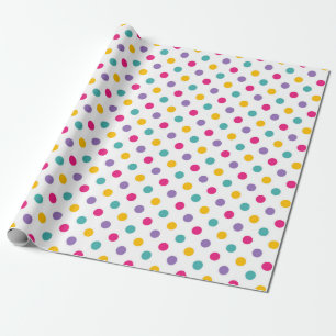 Playful Polka Dots on a White Background Wrapping Paper
