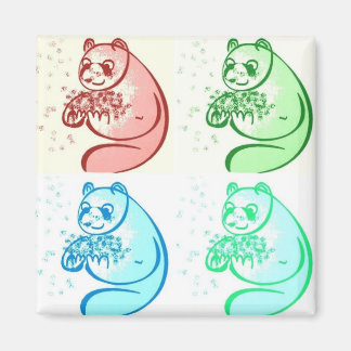 Playful Pop Art Panda Bear Magnet
