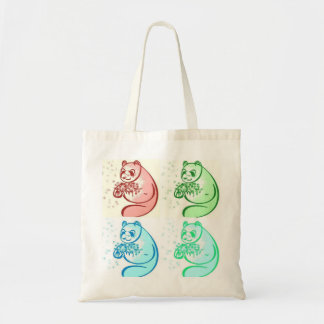 Playful Pop Art Panda Bear Tote Bag