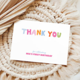Playful & Preppy Patchwork Birthday Thank You Card