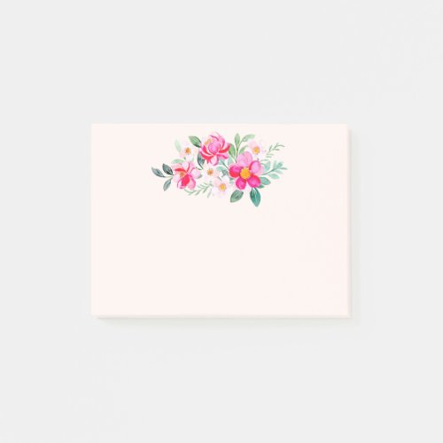 Playful Pretty Pink Flower Bouquet Post_it Notes