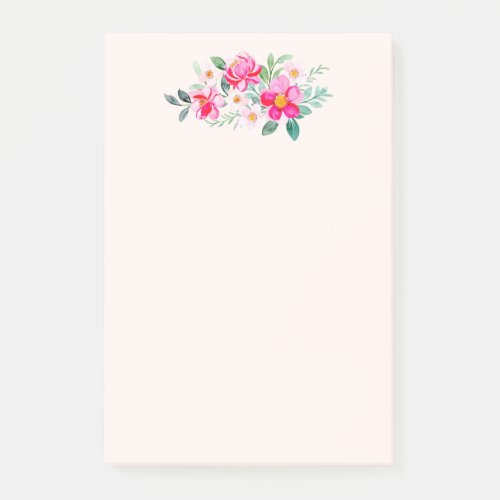 Playful Pretty Pink Flower Bouquet Post_it Notes