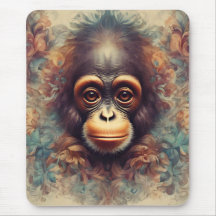 "Playful Primate" Art Mouse Pad