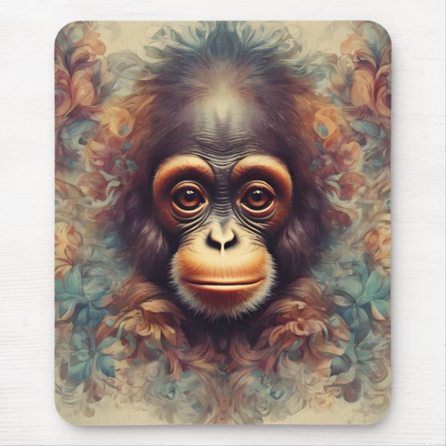 "Playful Primate" Art Mouse Pad (Front)
