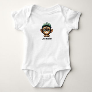 Playful Primate with a Green Hat Baby Bodysuit