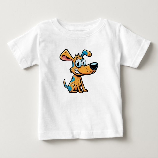 Playful Pup Baby Fine Jersey T-Shirt (Front)