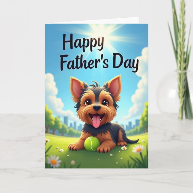 Playful Pup Fathers Day Card (Front)