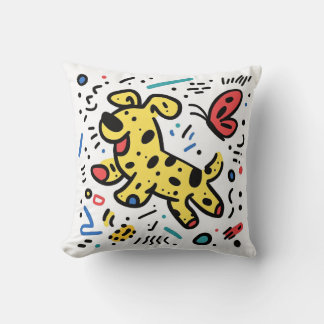 Playful Pup Throw Pillow