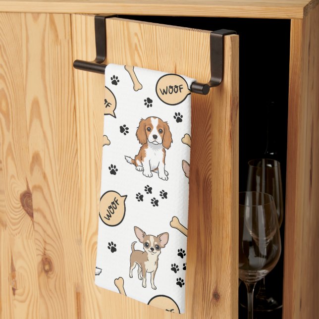 Playful Puppy Parade Kitchen Towel (Thirds Fold)