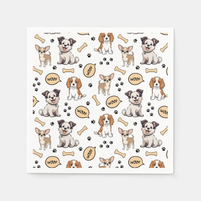 Playful Puppy Parade Napkins (Front)