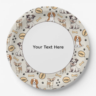 Playful Puppy Parade Paper Plates