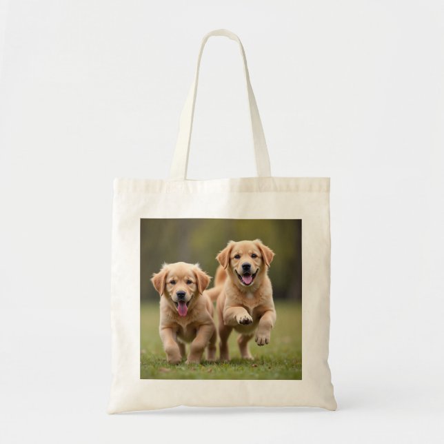 Playful Puppy Retriever Eco Bag (Front)