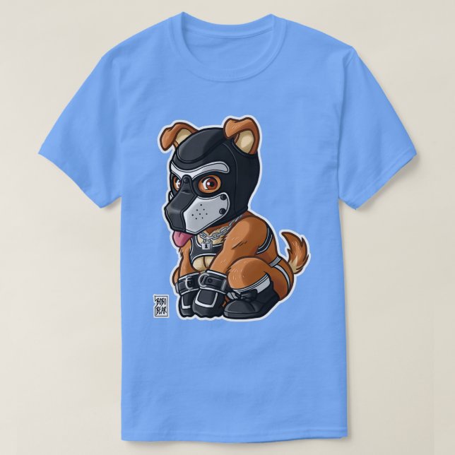 PLAYFUL PUPPY WHITE MASK BEARZOO SERIES T-Shirt (Design Front)
