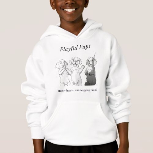 Playful pups happy hearts and wagging tails  hoodie
