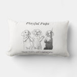 Playful pups, happy hearts, and wagging tails T-Sh Lumbar Pillow