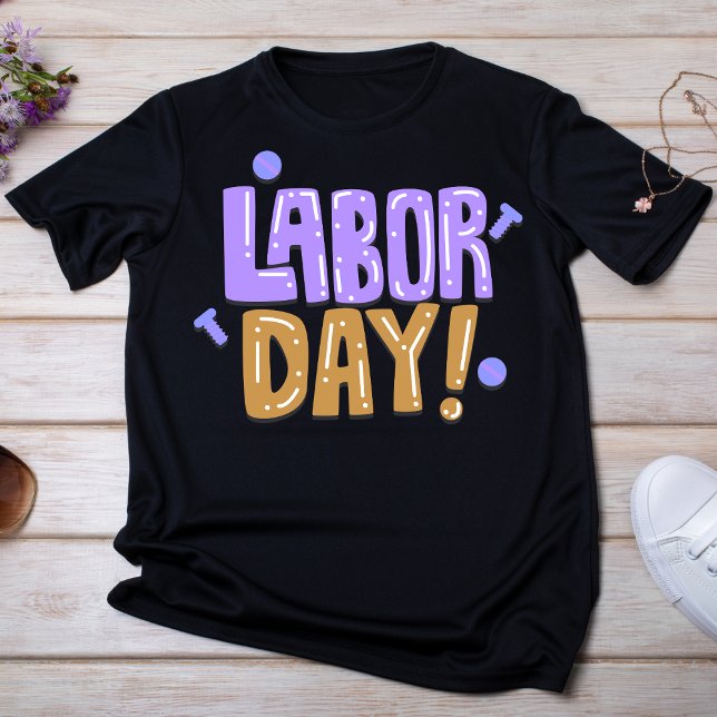 Playful Purple and Brown Labor Day T-Shirt (Creator Uploaded)