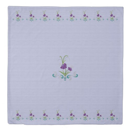 Playful Purple Flower w Tumbling Teal SwirlsQuee Duvet Cover