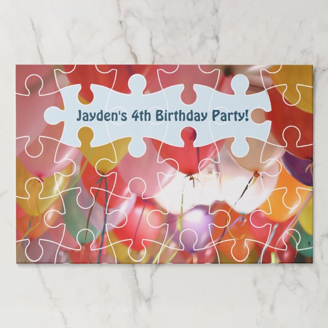 Playful Puzzle Balloon Birthday Party  Paper Pad (Front)