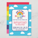 Playful Rainbow Birthday Invitation at Zazzle
