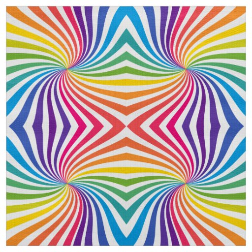 Playful Rainbow Linnear Geometric Pattern  Fabric