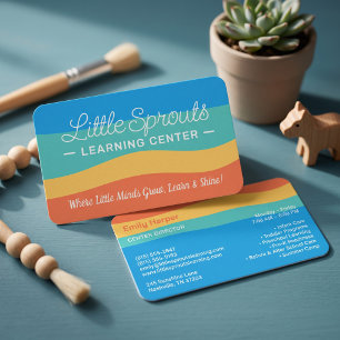 Playful Rainbow Wave Design Business Card