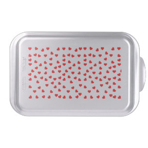Playful red heart pattern cake pan
