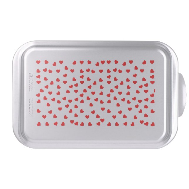 Playful red heart pattern cake pan (Front)