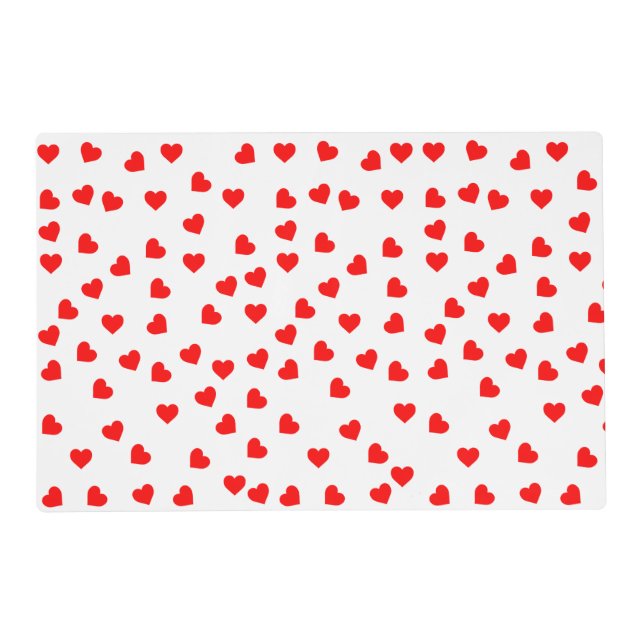 Playful red heart pattern placemat (Front)