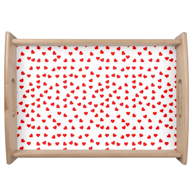 Playful red heart pattern serving tray (Front)
