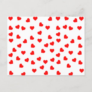 Playful Red Hearts Postcard