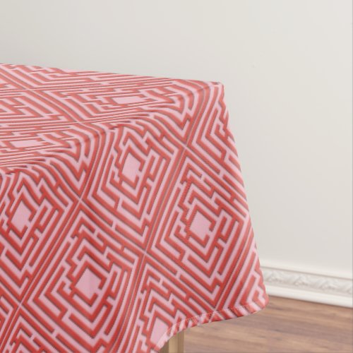 Playful Red Labyrinth on any Color Tablecloth