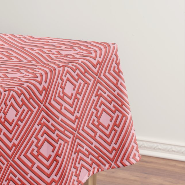 Playful Red Labyrinth on any Color Tablecloth (In Situ)