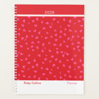 Playful Red Modern Floral Planner