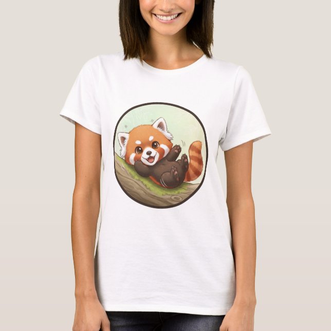 Playful Red Panda Forest Tee (Front)