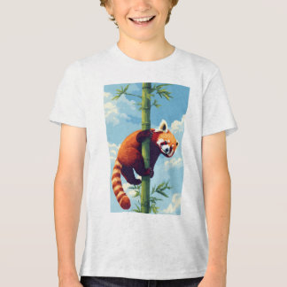 Playful Red Panda Pixel Art T-Shirt Tri-Blend Shirt
